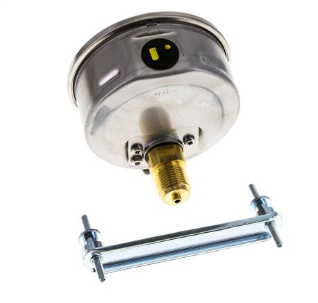 G1/2 Rear Connection Glycerine Pressure Gauge 0 to 10 bar 100mm WIKA