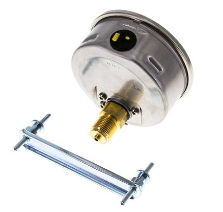 G1/2 Rear Connection Glycerine Pressure Gauge 0 to 10 bar 100mm WIKA