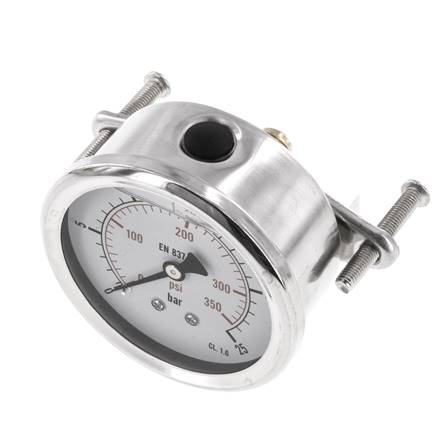 G1/4 Rear Connection Glycerine Pressure Gauge 0 to 25 bar 63mm