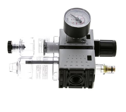 FRL 2-Part G1/4'' 800 l/min 0.5-10.0bar/7-145psi Semi-Auto 40 mm Pressure Gauge Polycarbonate Futura 0