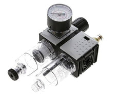 FRL 2-Part G1/4'' 800 l/min 0.5-10.0bar/7-145psi Semi-Auto 40 mm Pressure Gauge Polycarbonate Futura 0