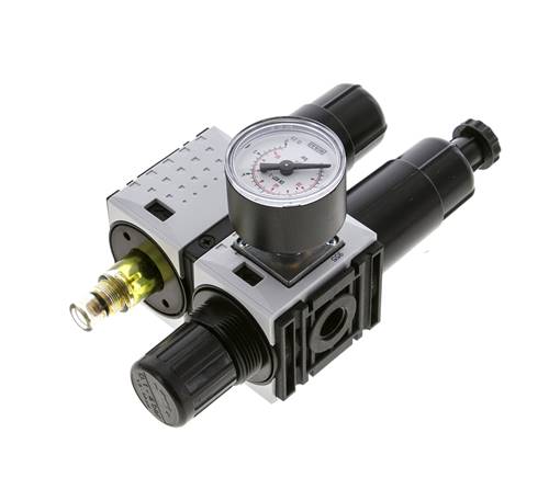 FRL 2-Part G1/4'' 800 l/min 0.2-4.0bar/3-58psi Semi-Auto 40 mm Pressure Gauge Metal Futura 0