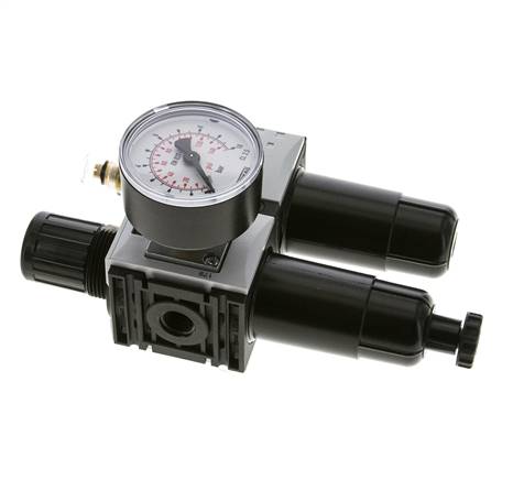 FRL 2-Part G1/4'' 800 l/min 0.5-8.0bar/7-116psi Semi-Auto 40 mm Pressure Gauge Metal Futura 0