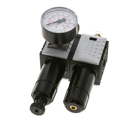 FRL 2-Part G1/4'' 800 l/min 0.5-8.0bar/7-116psi Semi-Auto 40 mm Pressure Gauge Metal Futura 0