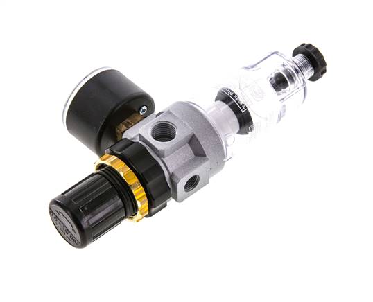 Filter-Regulator G1/4'' 350 l/min 0.5-6.0bar/7-87psi Semi-Auto Polycarbonate Standard 0