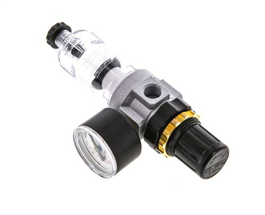 Filter-Regulator G1/4'' 350 l/min 0.5-6.0bar/7-87psi Semi-Auto Polycarbonate Standard 0