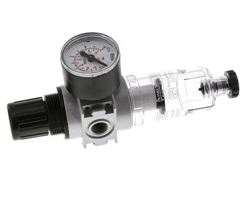 Filter-Regulator G1/4'' 1450 l/min 0.2-6.0bar/3-87psi Semi-Auto 40 mm Pressure Gauge Polycarbonate Multifix 0