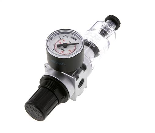 Filter-Regulator G1/4'' 1450 l/min 0.5-10.0bar/7-145psi Semi-Auto 40 mm Pressure Gauge Polycarbonate Multifix 0