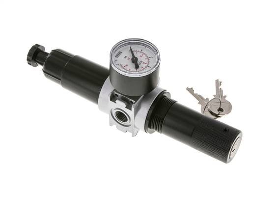 Filter-Regulator G1/4'' 1450 l/min 0.1-3.0bar/1-44psi Semi-Auto 40 mm Pressure Gauge Cylinder Lock Metal Multifix 0