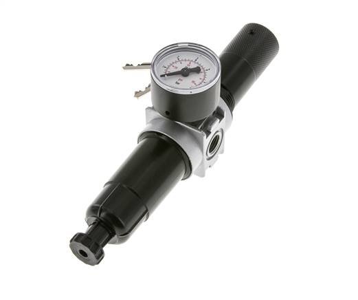 Filter-Regulator G1/4'' 1450 l/min 0.1-3.0bar/1-44psi Semi-Auto 40 mm Pressure Gauge Cylinder Lock Metal Multifix 0