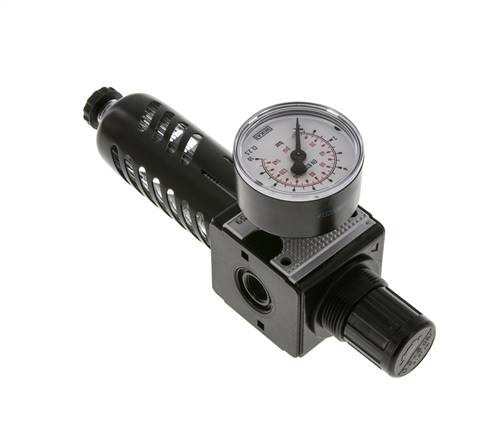 Filter-Regulator G1/4'' 1600 l/min 0.2-6.0bar/3-87psi Semi-Auto Protective Cage Polycarbonate Multifix 1