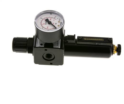 Filter-Regulator G1/4'' 1600 l/min 0.5-10.0bar/7-145psi Semi-Auto Metal Multifix 1