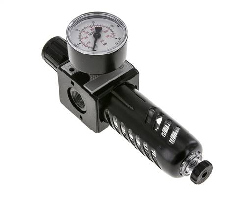Filter-Regulator G3/8'' 1600 l/min 0.5-16.0bar/7-232psi Semi-Auto Protective Cage Polycarbonate Multifix 1