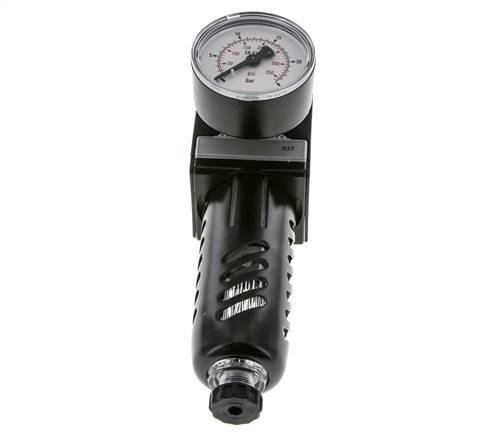Filter-Regulator G3/8'' 1600 l/min 0.5-16.0bar/7-232psi Semi-Auto Protective Cage Polycarbonate Multifix 1