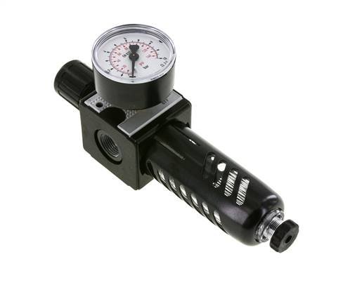 Filter-Regulator G3/8'' 1600 l/min 0.2-6.0bar/3-87psi Semi-Auto Protective Cage Polycarbonate Multifix 1