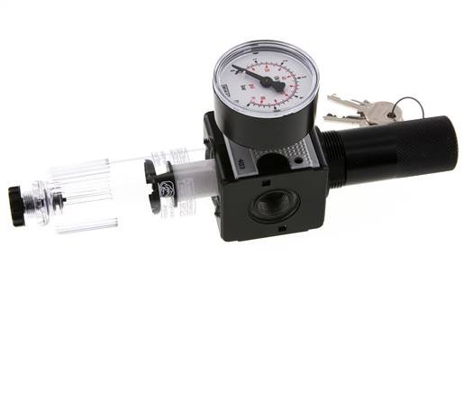Filter-Regulator G3/8'' 1600 l/min 0.1-3.0bar/1-44psi Semi-Auto Cylinder Lock Polycarbonate Multifix 1
