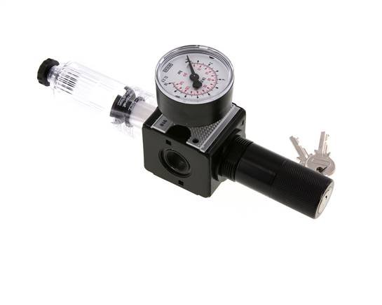 Filter-Regulator G3/8'' 1600 l/min 0.2-6.0bar/3-87psi Semi-Auto Cylinder Lock Polycarbonate Multifix 1