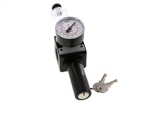 Filter-Regulator G3/8'' 1600 l/min 0.2-6.0bar/3-87psi Semi-Auto Cylinder Lock Polycarbonate Multifix 1