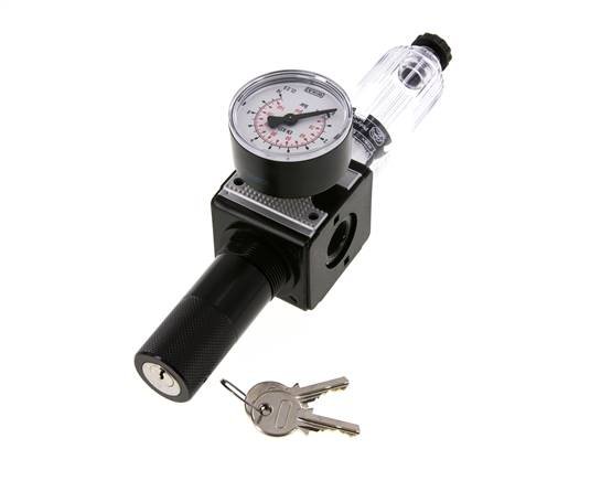 Filter-Regulator G3/8'' 1600 l/min 0.2-6.0bar/3-87psi Semi-Auto Cylinder Lock Polycarbonate Multifix 1