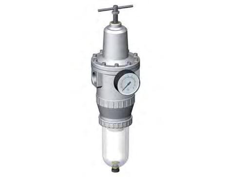 Filter-Regulator G1'' 12000 l/min 0.5-10.0bar/7-145psi Semi-Auto Protective Cage Polycarbonate Standard 5