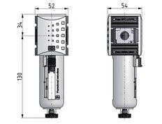 Filter 5microns G1/4'' 2200 l/min Semi-Auto Polycarbonate Futura 1
