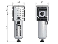 Filter 5microns G1/2'' 3500 l/min Auto Polycarbonate Futura 2