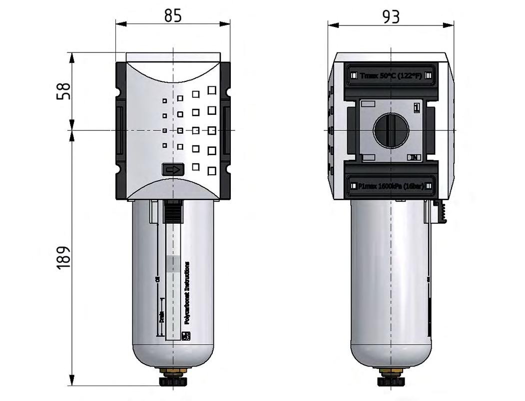 Filter 5microns G3/4'' 8000 l/min Semi-Auto Metal Futura 4