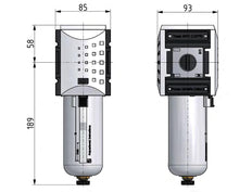 Filter 5microns G1'' 8000 l/min Auto (Closed Without Pressure) Polycarbonate Futura 4