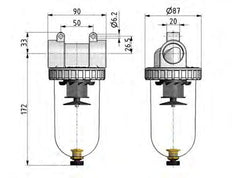 Filter 5microns G1'' 4000 l/min Semi-Auto Metal Standard 3