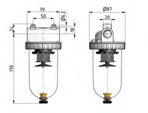 Filter 5microns G1/2'' 4000 l/min Semi-Auto Protective Cage Polycarbonate Standard 3