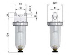 Filter 5microns G1/4'' 800 l/min Auto Metal Standard 1