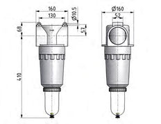 Filter 60microns G3'' 40000 l/min Auto Metal Standard 9