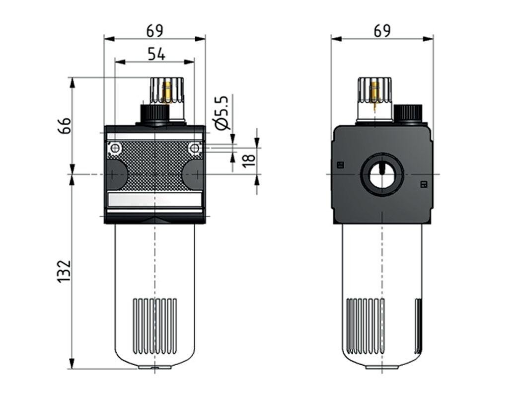 Micro Oil-Fog Lubricator G1/2'' Electrical Level Monitoring Polycarbonate Multifix 2
