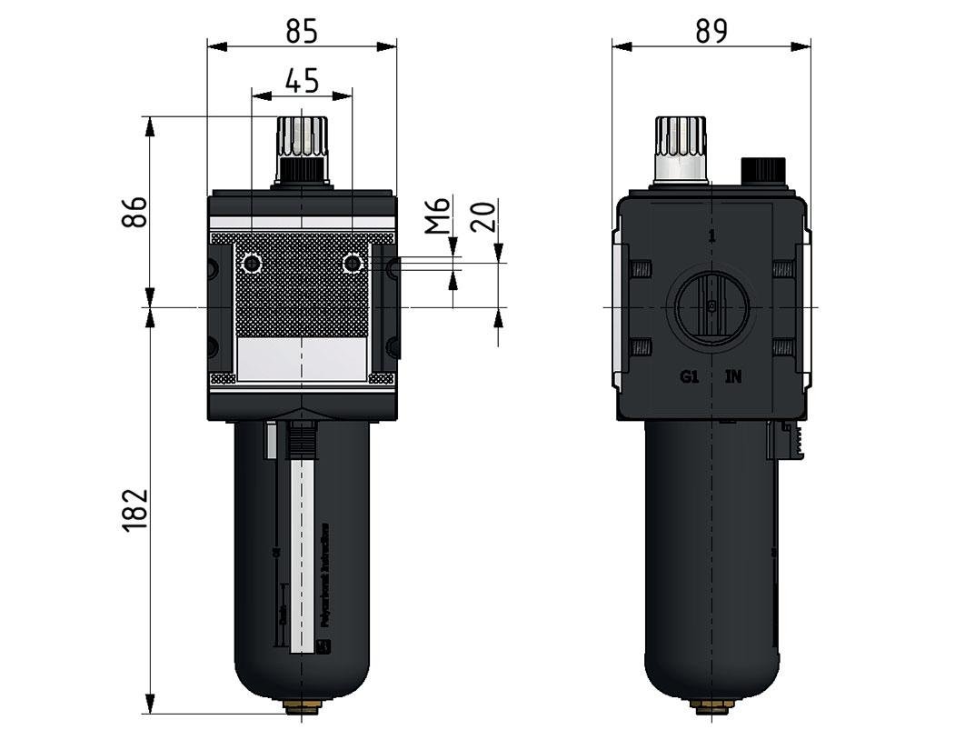 Lubricator G3/4'' Polycarbonate Multifix 4