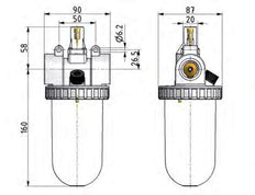 Lubricator G3/4'' Polycarbonate Standard 3