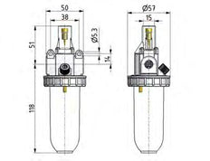 Lubricator G3/8'' Metal Standard 1