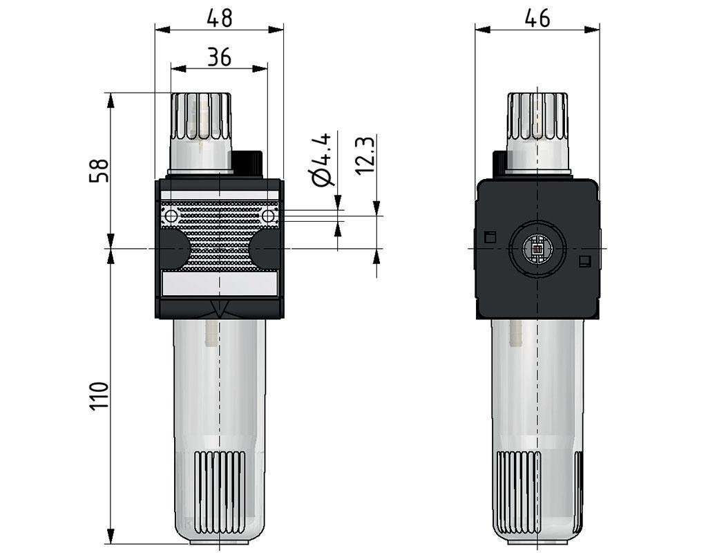 Lubricator G1/4'' Electrical Level Monitoring Polycarbonate Multifix 1