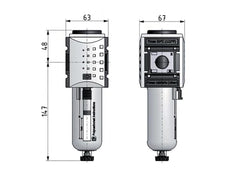Microfilter 0.01microns G1/2'' 450 l/min Semi-Auto Polycarbonate Futura 2