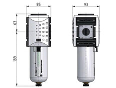 Microfilter 0.01microns G3/4'' 1500 l/min Auto Polycarbonate Futura 4