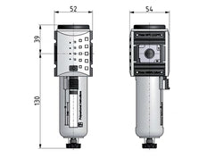 Microfilter 0.01microns G3/8'' 350 l/min Semi-Auto Metal Futura 1