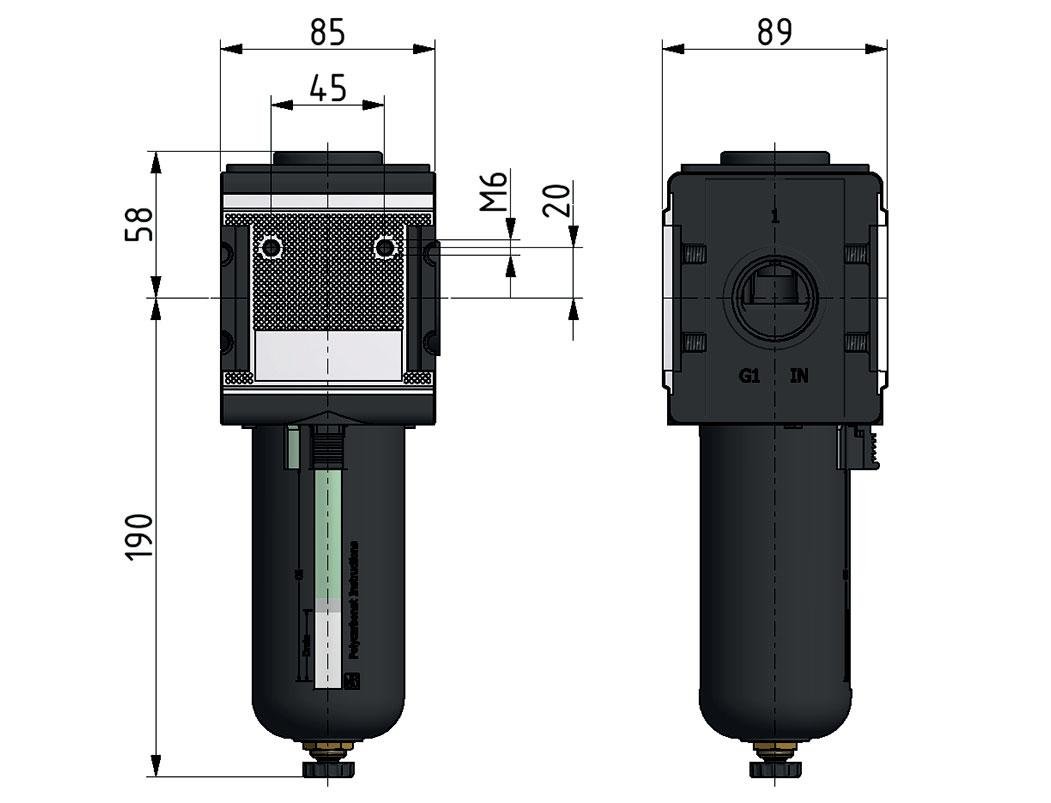Microfilter 0.01microns G3/4'' 1500 l/min Semi-Auto Metal Multifix 4