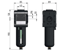 Microfilter 0.01microns G3/4'' 1500 l/min Semi-Auto Metal Multifix 4