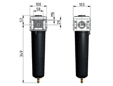 Microfilter 0.01microns G1'' 4200 l/min Auto Metal Multifix 5