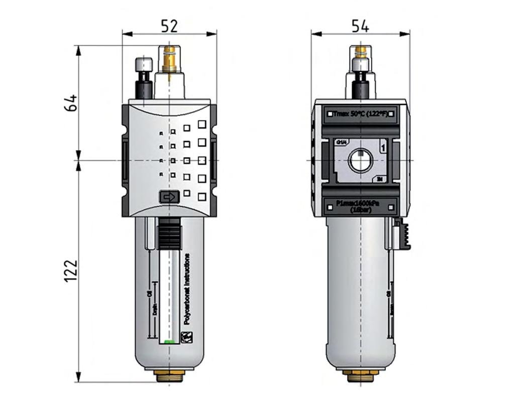 Lubricator G3/8'' Polycarbonate Futura 1