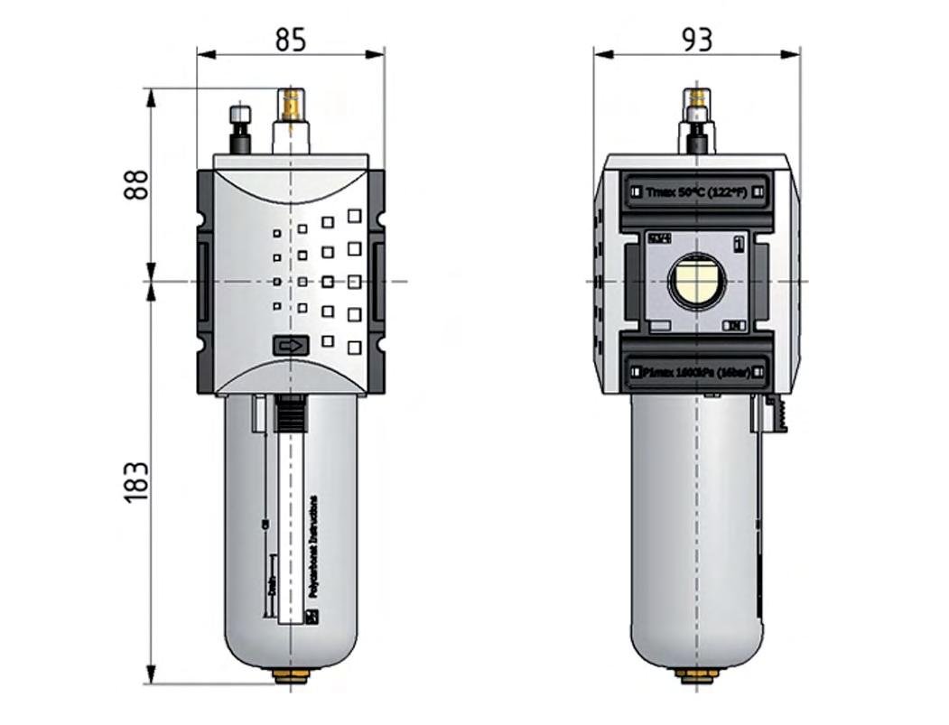 Lubricator G1'' Polycarbonate Futura 4