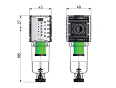 Pre-Filter 0.3microns G1/4'' 140 l/min Auto (Closed Without Pressure) Polycarbonate Futura 0