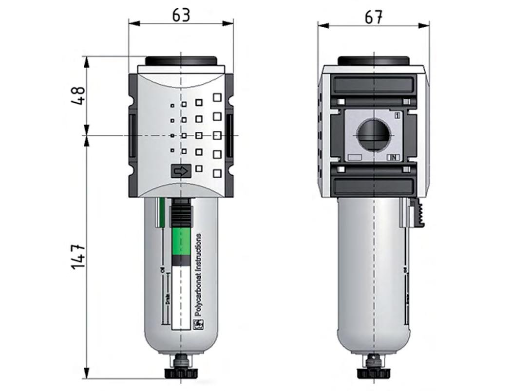 Pre-Filter 0.3microns G1/2'' 500 l/min Semi-Auto Polycarbonate Futura 2