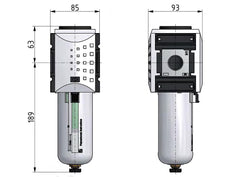 Pre-Filter 0.3microns G3/4'' 1500 l/min Semi-Auto Polycarbonate Futura 4