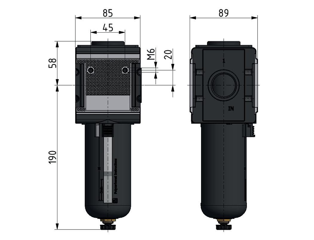 Pre-Filter 0.3microns G3/4'' 2000 l/min Semi-Auto Protective Cage Polycarbonate Multifix 4