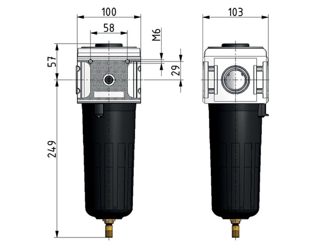 Pre-Filter 0.3microns G3/4'' 1600 l/min Auto Metal Multifix 5